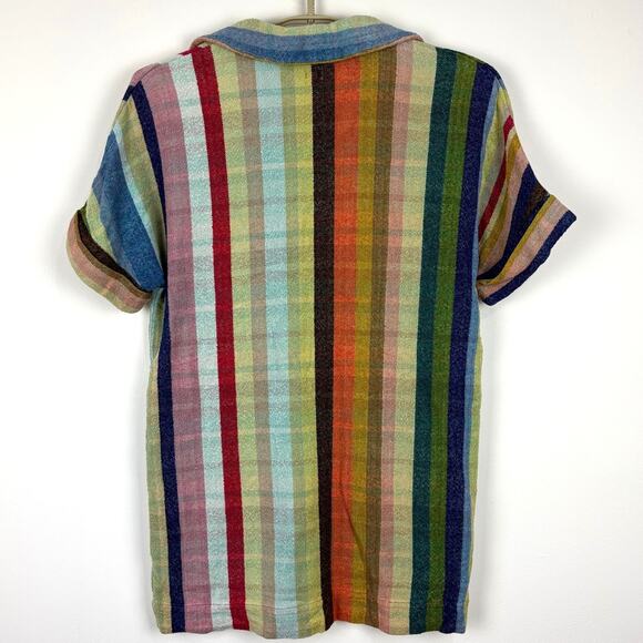 Warm Multi Striped Shift Dress/Tunic size 1/ Small 100% cotton - Picture 5 of 13